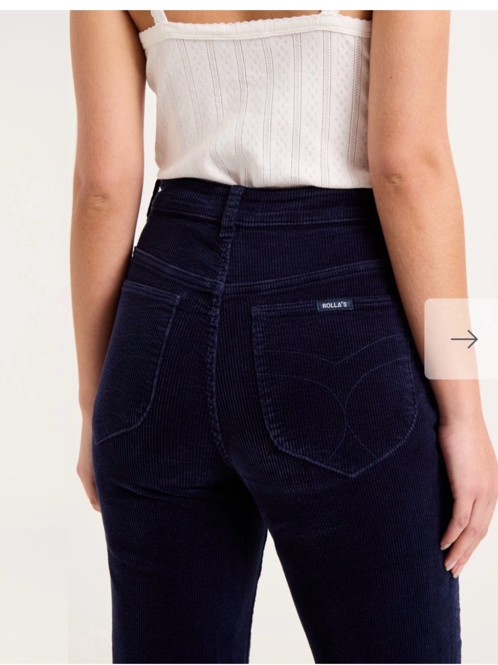 ROLLA'S High-Rise Corduroy Jeans in Navy Blue